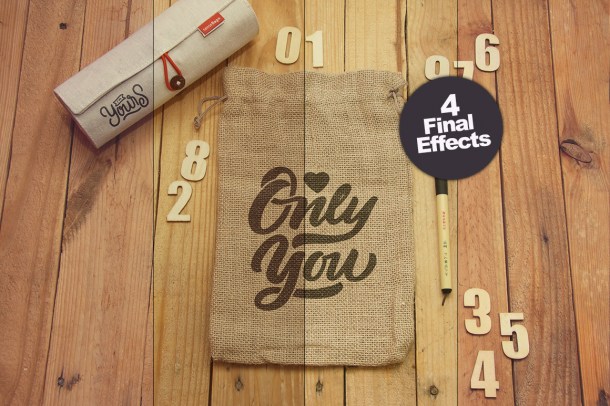 6 Free Sack Bag Mockup